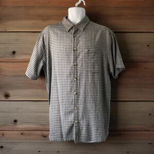 Mens Button Down Shirt XL Short Sleeve Shirt Naturalife 100% Cotton45